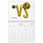 Calendrier Mural ASTRAL LABYRINTH GOLD ZODIAC CHART Astrologie (Jan 2026)