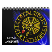 Calendrier Mural ASTRAL LABYRINTH GOLD ZODIAC CHART Astrologie (Protection)