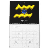 Calendrier Mural ASTRAL LABYRINTH GOLD ZODIAC CHART Astrologie (Feb 2027)