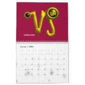 Calendrier Mural ASTRAL LABYRINTH GOLD ZODIAC CHART Astrologie (Jan 2026)