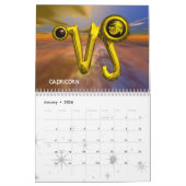 Calendrier Mural ASTRAL LABYRINTH GOLD ZODIAC CHART Astrologie (Jan 2026)