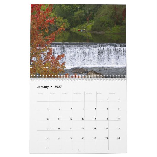 Calendrier Mural Automne au Vermont (Jan 2027)