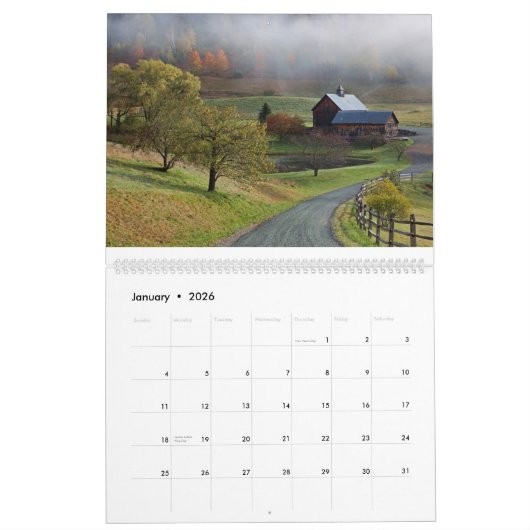 Calendrier Mural Automne au Vermont - 2015 (Jan 2026)