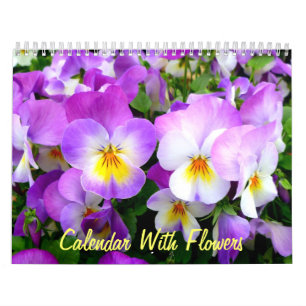 Calendrier mural avec fleurs