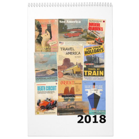 CALENDRIER MURAL AVIONS, TRAINS ET AUTOMOBILES (Protection)