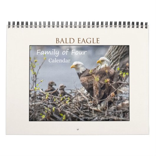 Calendrier Mural Bald Eagle Famille de quatre (Protection)