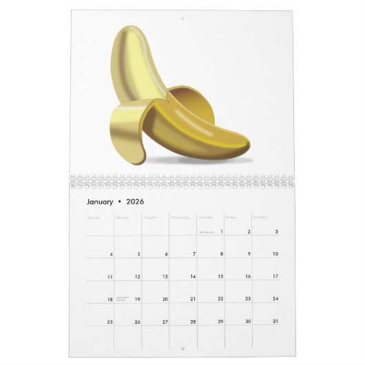 Calendrier Mural Banane - Emoji (Jan 2026)