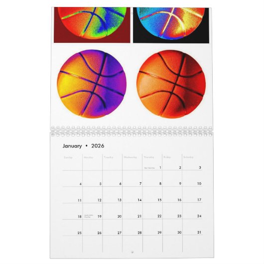 Calendrier Mural Basket-ball (Jan 2026)