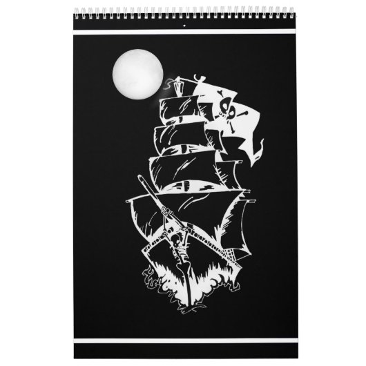 Calendrier Mural Bateau pirate en haute mer (Protection)