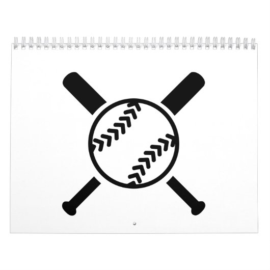 Calendrier Mural Battes croisées par base-ball (Protection)