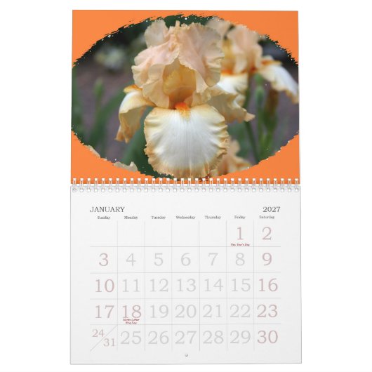 Calendrier Mural Belles fleurs tout au long de l'année (Jan 2027)