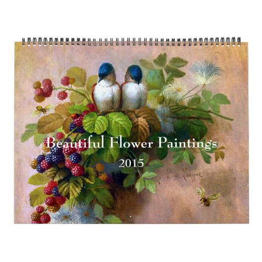 Calendrier Mural Belles peintures à fleurs (Protection)