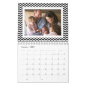 Calendrier Mural Black White Chevron Custom Photo Collage 24-Image (Jan 2027)