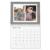 Calendrier Mural Black White Chevron Custom Photo Collage 24-Image (Feb 2027)