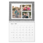 Calendrier Mural Black White Chevron Custom Photo Collage 24-Image (Mar 2027)