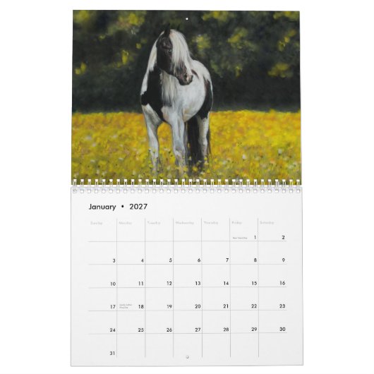 Calendrier Mural Calenda 2014 d'art de cheval (Jan 2027)