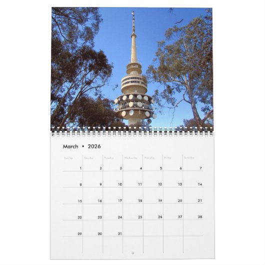 Calendrier Mural canberra 2026 (Mar 2026)