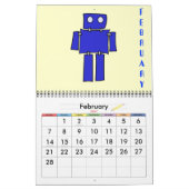 Calendrier Mural Caricature de science-fiction pour robots (Feb 2027)