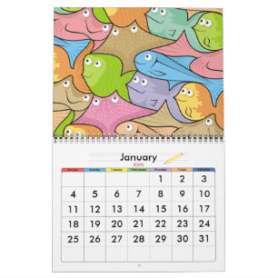Calendrier Mural Caricature sur les poissons