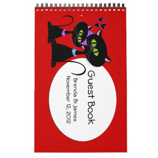 Calendrier Mural Cartoon Cats Mariage Guest Book