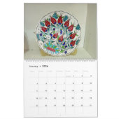 Calendrier Mural Céramique turque de 12 mois (Jan 2026)