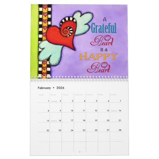 Calendrier Mural Chantez, Dansez Prenez Une Petite Chance Calendrie (Feb 2026)