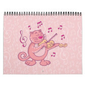 Calendrier Mural Chat rose avec Violon (Protection)