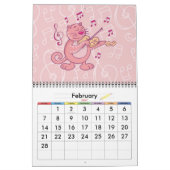 Calendrier Mural Chat rose avec Violon (Feb 2027)