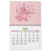 Calendrier Mural Chat rose avec Violon (Mar 2027)