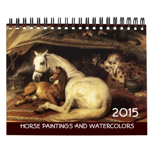 Calendrier Mural CHEVAUX COLLECTION D'ART FIN 2014 Peintures Dessin (Protection)