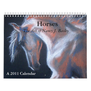 Calendrier Mural Chevaux, l'art de Nancy J. Bailey