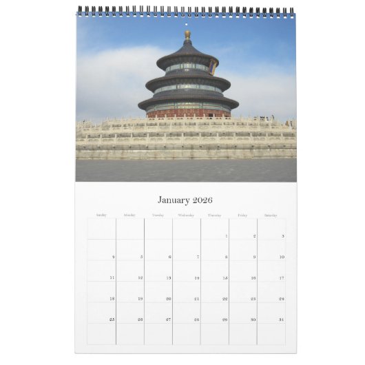 Calendrier Mural chine de beijing (Jan 2026)
