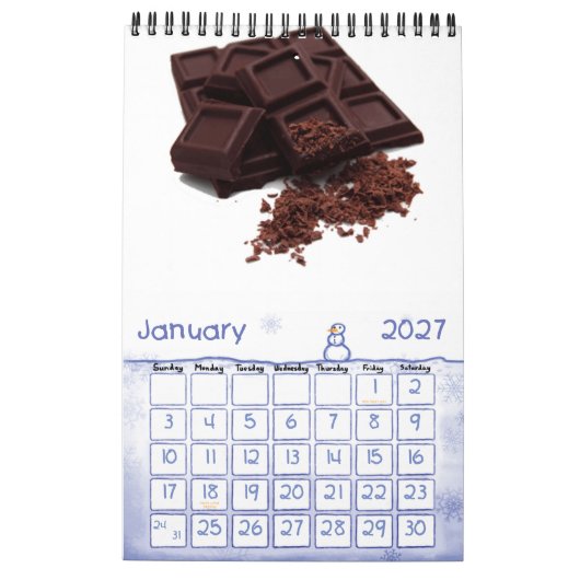 Calendrier Mural Chocolat, Chocolat (Jan 2027)