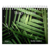 Calendrier Mural Choses I noté, par Kathy Lindsey (Protection)