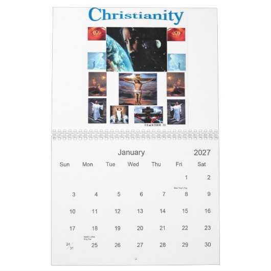 Calendrier Mural Christian calender (Jan 2027)