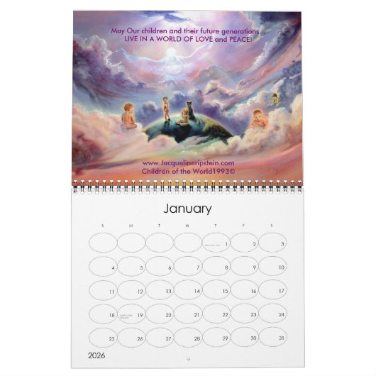 Calendrier Mural Ciel vers la Terre et Inspirant chaque jour - Cust (Jan 2026)