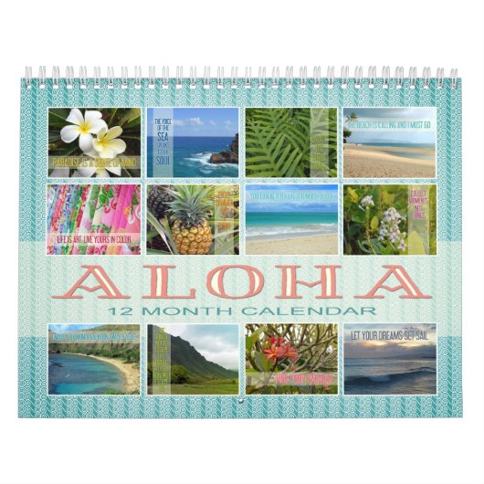 Calendrier Mural Citations/Calendrier photographique Hawaii Aloha (Protection)