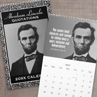 Calendrier Mural Citations d'Abe Lincoln avec photo présidentielle