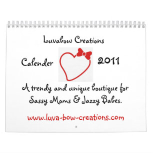 Calendrier Mural coeur avec l'arc, créations de Luvabow,