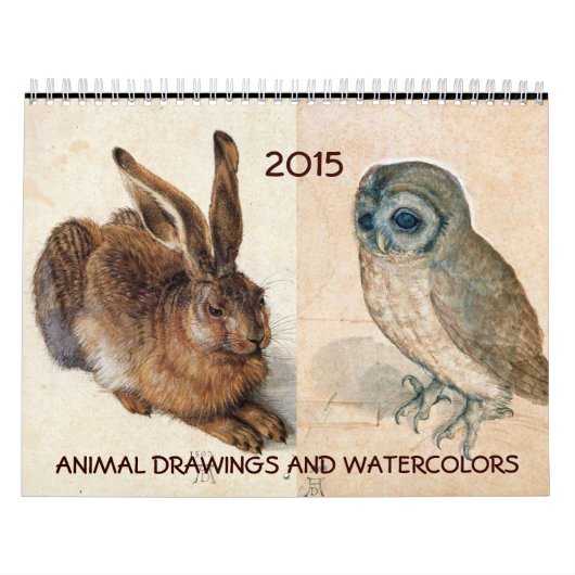 Calendrier Mural COLLECTION D'ART FINE / Dessins Animaux 2015 (Protection)
