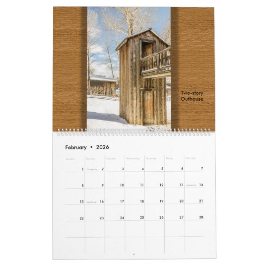 Calendrier Mural Collection des Outhouses (Feb 2026)