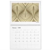 Calendrier Mural Collection Jaune Fractales Abstraites 2026 (Feb 2026)