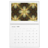 Calendrier Mural Collection Jaune Fractales Abstraites 2026 (Jan 2026)