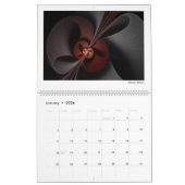 Calendrier Mural Collection rouge Fractales Abstraites 2026 (Jan 2026)