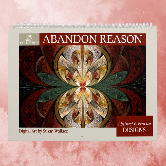 Calendrier Mural Collection rouge Fractales Abstraites 2026