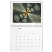 Calendrier Mural Collection verte Fractales Abstraites 2026 (Jan 2027)