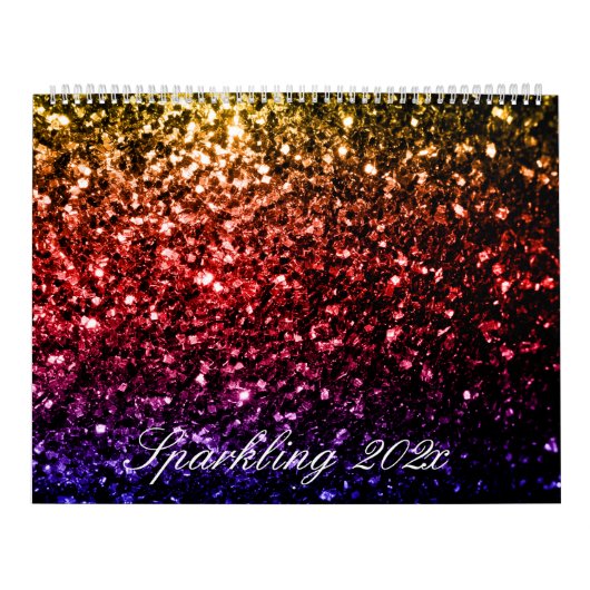 Calendrier Mural Colorful Sparkles Custom Printed Calendar 2025 (Protection)
