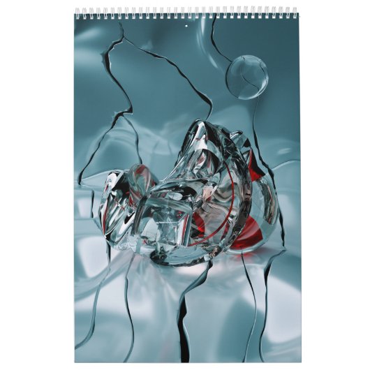 Calendrier Mural conception abstraite fractale (Protection)