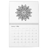 Calendrier Mural Couleur-dans le mandala noir et blanc de (Jan 2026)