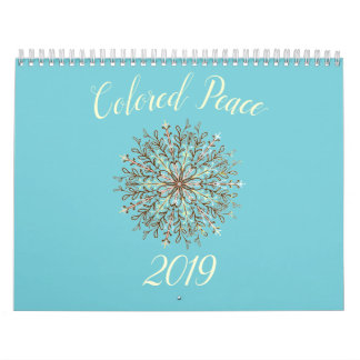 Calendrier Mural Couleur-dans le mandala noir et blanc de